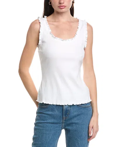 Vince Camuto Ruffle Rib Tank Top In White