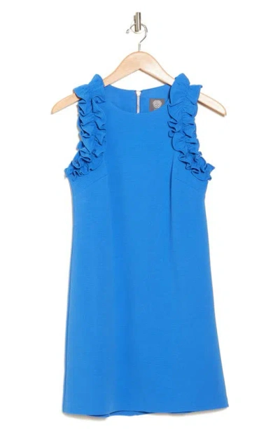 Vince Camuto Ruffle Shift Dress In Blue