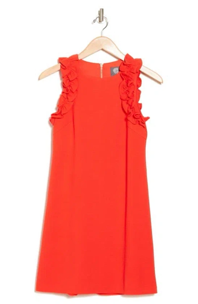 Vince Camuto Ruffle Shift Dress In Poppy