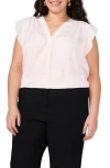 Vince Camuto Ruffle Shoulder Sleeveless Blouse In New Ivory