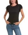 Shop Vince Camuto Ruffle Sleeve Blouse In Black