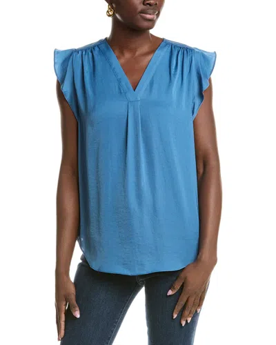 Vince Camuto Ruffle Sleeve Blouse In Blue