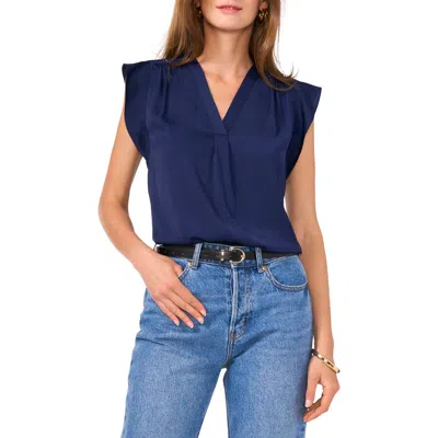 VINCE CAMUTO VINCE CAMUTO RUFFLE SLEEVE SATIN TOP