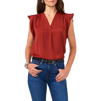 VINCE CAMUTO VINCE CAMUTO RUFFLE SLEEVE SATIN TOP
