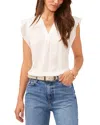 Vince Camuto Ruffle Sleeve Satin Top In New Ivory