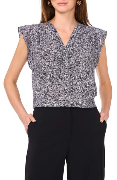 Vince Camuto Ruffle Sleeve Top In Rich Black