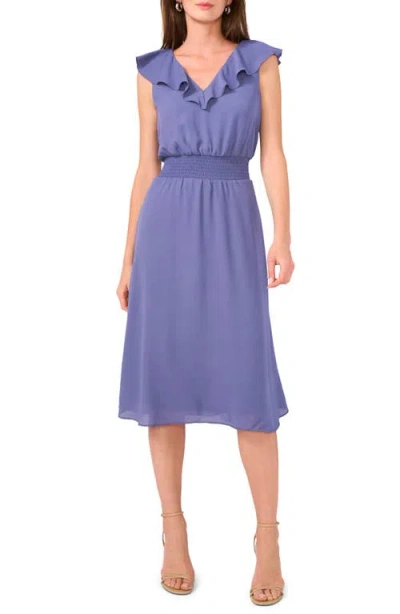 Vince Camuto Smocked Waist Midi Dress In Blue