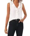 Vince Camuto Ruffle Neck Sleeveless Georgette Blouse In Multi