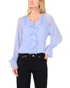 Vince Camuto Ruffled Front Long Sleeve Blouse In Gold