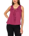 Vince Camuto Ruffled Front Sleeveless Blouse In Purple