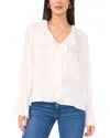 Vince Camuto Ruffle Detail Textured Top In New Ivory