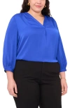 Vince Camuto Rumple Satin Blouse In Sapphire Blue
