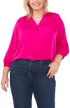 Vince Camuto Rumple Fabric Blouse In Wild Petunia