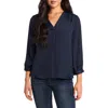 Vince Camuto Rumple Satin Top In Classic Navy