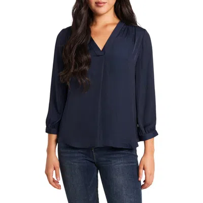 Vince Camuto Rumple Satin Top In Classic Navy