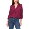 Vince Camuto Rumple V-neck Top In Grape Wine