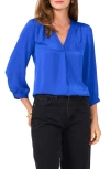 Vince Camuto Rumple Satin Top In Cobalt