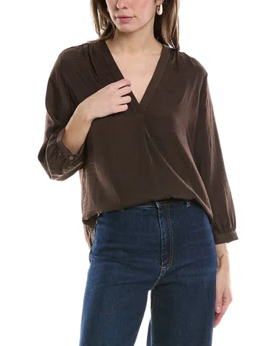 Vince Camuto Rumple V-neck Top In Brown