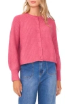 Vince Camuto Saddle Raglan Sleeve Rib Cardigan In Pink