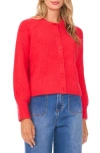 Vince Camuto Saddle Raglan Sleeve Rib Cardigan In Red