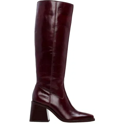 Vince Camuto Sangeti Extra Wide Calf Knee High Boot Dark Mahogany Leather Vc-sangeti4 Women's In Burgundy