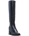 Vince Camuto Sangeti 4 Womens Extra Wide Calf Leather Knee-high Boots In Black Leather