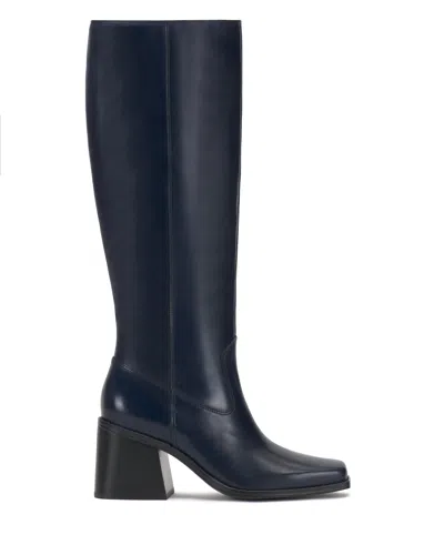 Vince Camuto Sangeti Narrow Calf Boot In Deep Navy Leather