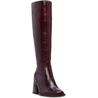 Vince Camuto Sangeti Boots Dark Mahogany Leather Knee High Rhs6944 In Multi