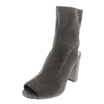 Vince Camuto Sarinta Womens Microsuede Open Toe Sock Boot In Black