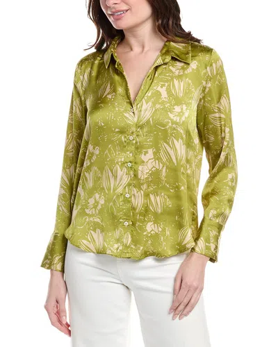 Vince Camuto Satin Blouse In Green