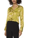 Vince Camuto Charmeuse Button-up Top In Green Oasis