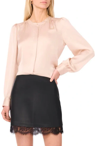 Vince Camuto Satin Button-up Shirt In Neutral
