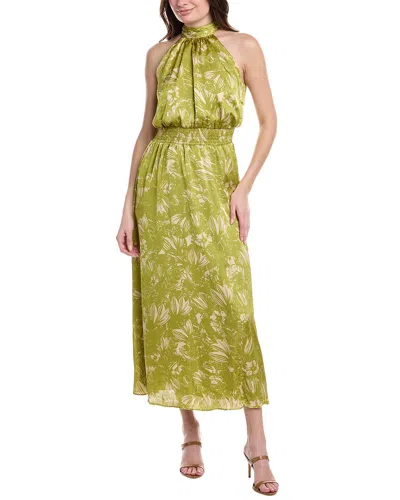 Vince Camuto Satin Halter Maxi Dress In Green