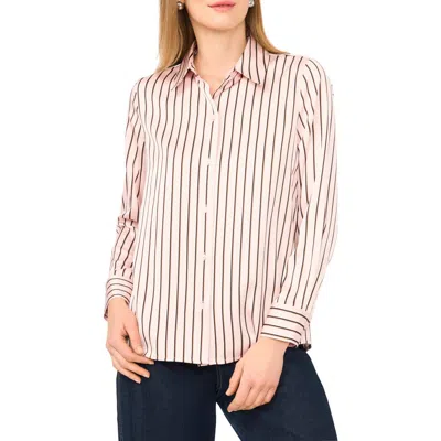 Vince Camuto Satin Long Sleeve Button-up Shirt In Orange