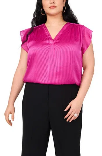Vince Camuto Satin Pinstripe Chiffon Top