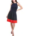 Vince Camuto Scuba A-line Dress In Blue