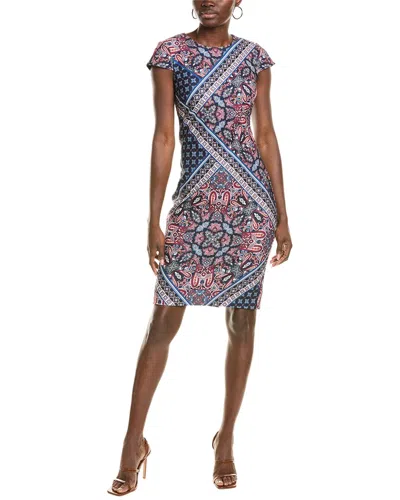Vince Camuto Scuba Crepe Midi Dress In Blue