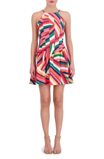 Vince Camuto Scuba Fit & Flare Dress In Pink Multi