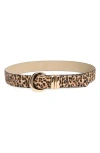 Vince Camuto Sculptural Buckle Belt In Brown