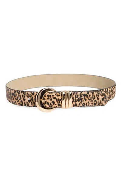 Vince Camuto Sculptural Buckle Belt In Brown