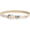 Vince Camuto Sculptural Buckle Belt In White