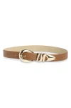 Vince Camuto Sculptural Faux Leather Belt In Brown