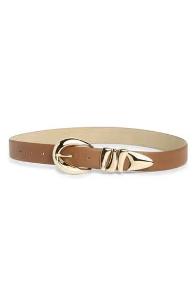 Vince Camuto Sculptural Faux Leather Belt In Brown