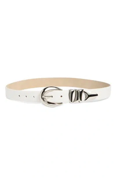 Vince Camuto Sculptural Faux Leather Belt In White