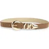 Vince Camuto Sculptural Faux Leather Belt In Brown