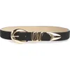 Vince Camuto Sculptural Hardware Belt In Black