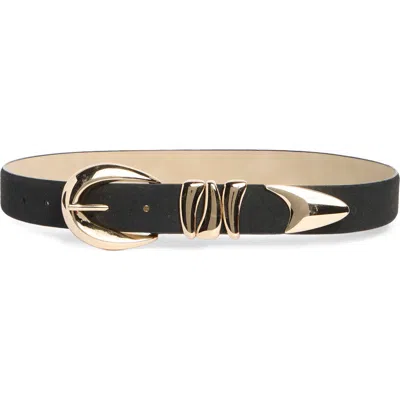 Vince Camuto Sculptural Hardware Belt In Black