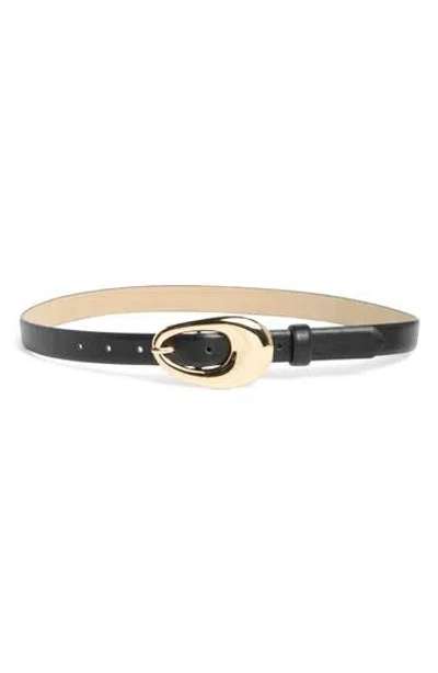 Vince Camuto Sculptural Oval Buckle Faux Leather Belt In Multi