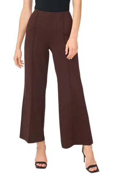 Vince Camuto Seam Front Ponte Wide Leg Pants In Call Me Chocolate