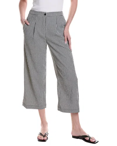 Vince Camuto Seersucker Straight Leg Pant In Black